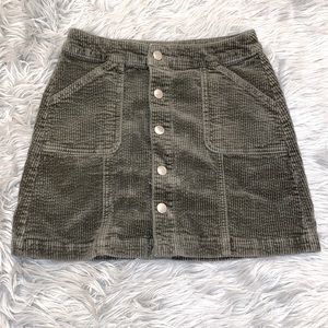 Army Green Corduroy Skirt- Size 00